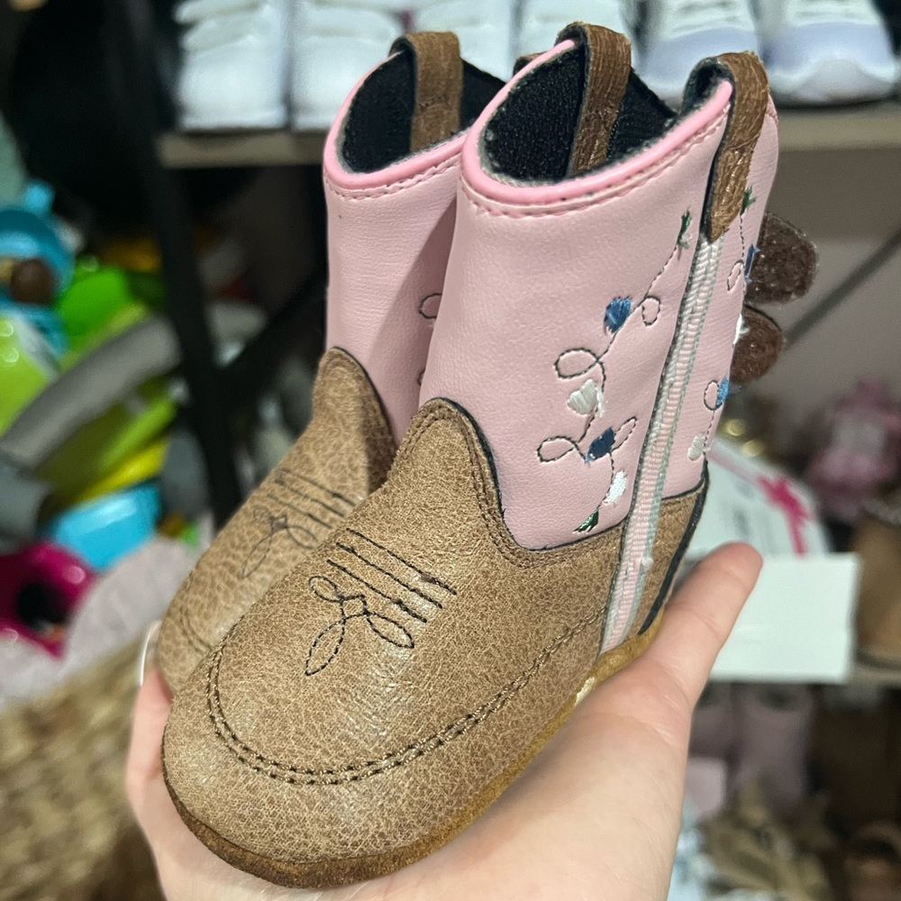Baby leather cowboy boots